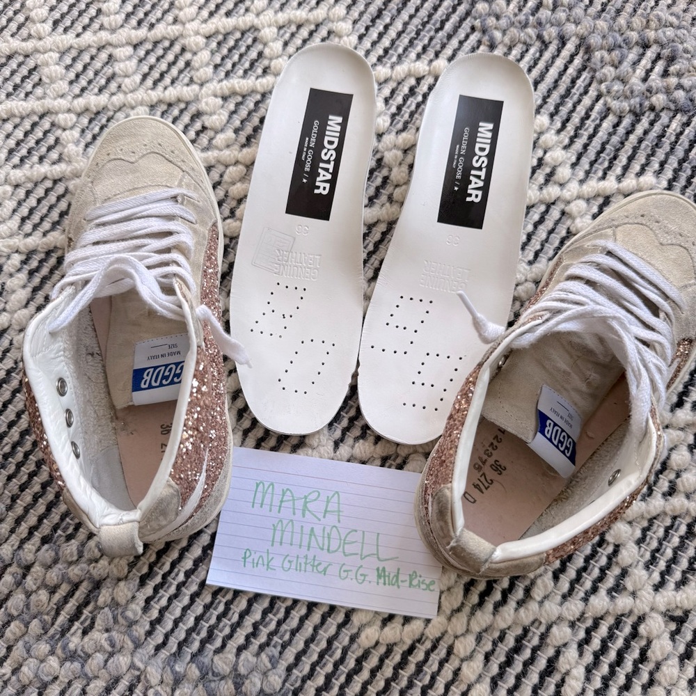 Golden Goose Pink Glitter / Suede / Pearl Sneakers - 36 - Picture 11 of 12